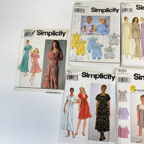 Simplicity Lot of‎ 9 Sewing Patterns Womens Children Dresses - Picture 2 of 5